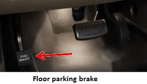 parking brake on the floor